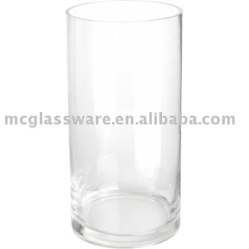Handmade clear straighted glass vase