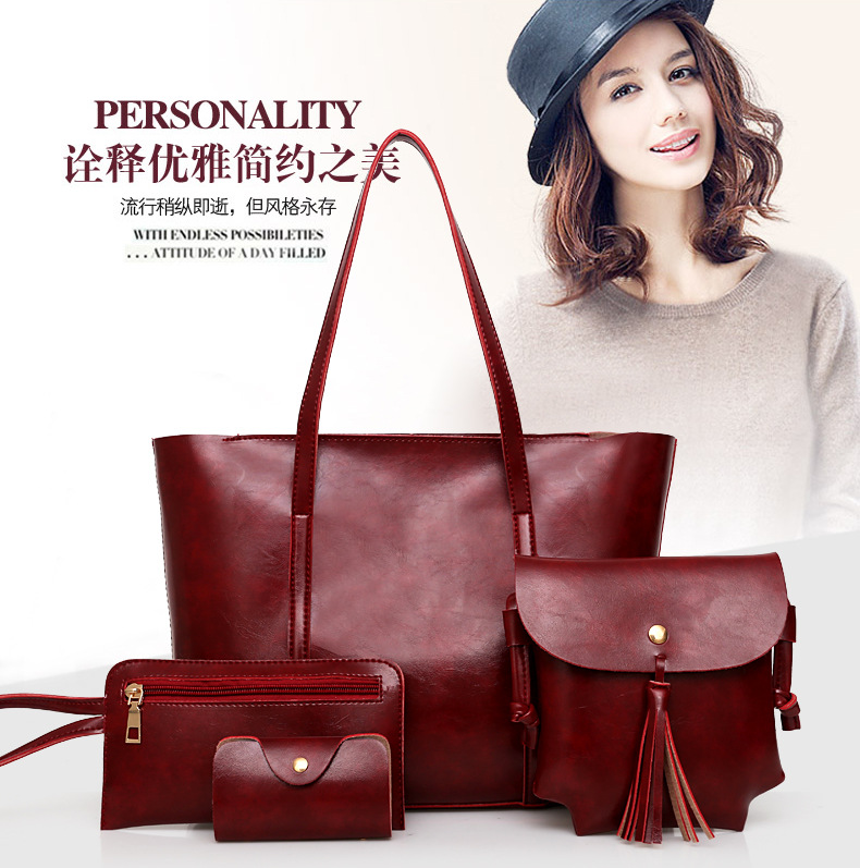 Retro tote fashion blank should brown ladies handbags