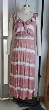 Wholesale Women's Pink Striped Sleeveless Dresses