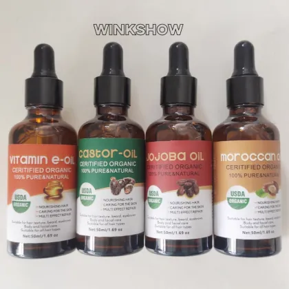 Pure Body Naturals Essential Oil Gift Box: Castor & Jojoba Oil for Skin Moisturizing and Brain Relaxation