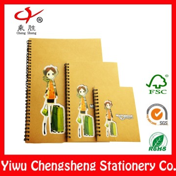 Kraft spiral notebook with different sizes