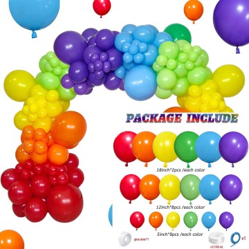 Rainbow Arch Kit with 84 Pcs Latex Balloons for Party Decorations