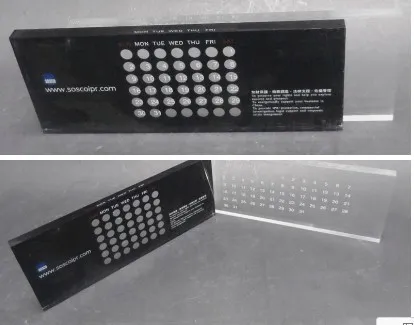 Rectangle Moma Printed Acrylic Permanent Calender