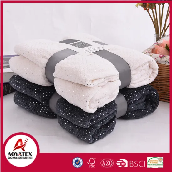 100% polyester promotion silver plating coral fleece throw blanket