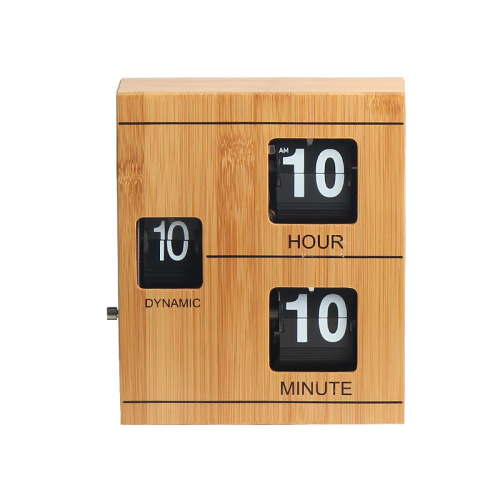 Horloge Flip en forme de livre en bois