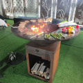 Outdoor corten steel european BBQ grill metal barbecue