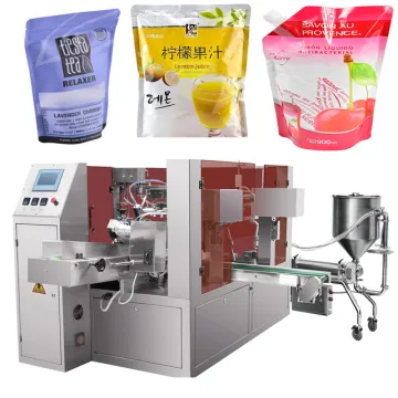 Rotary Automatic Stand Up Spout Bag Sachet Water Pouch Filling Machine