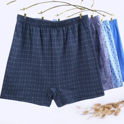 Middle-aged and Elderly Men's Loose Cotton Boxer Briefs