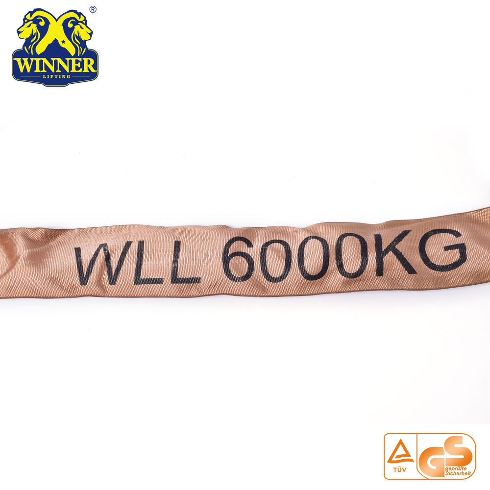 EN1492 Standard Polyester WLL 6 Ton Round Sling For Lifting