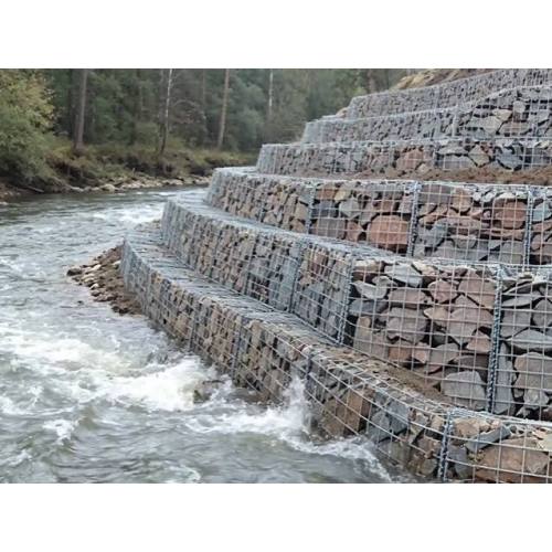 Caja de gaviones de orilla del río con malla galvanizada en caliente