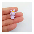 100Pcs/Set Cute Rabbit Bunny Miniatures Ornaments Creative Lovely Rabbit Figurines Cartoon Animal Slime Charms Garden Decoration