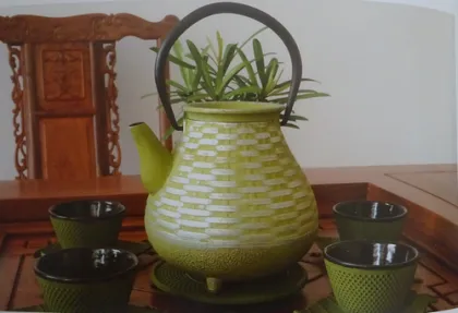 Enamel Cast Iron Teapot Set