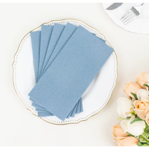 Паперові гостьові рушники Dusty Blue Linn Feel Airlaid