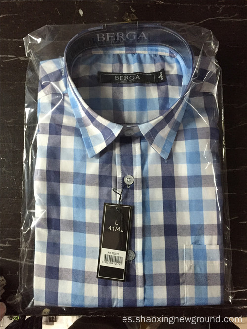 Camisa de cuadros de algodón de alta calidad para hombre