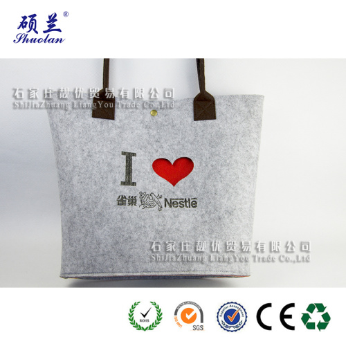 Good quality customized logo felt tote bag
