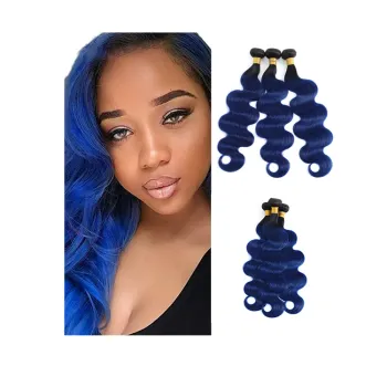 T1Bblue Best Quality Ombre Two tone T1b//27 Dark Golden Brown Hair With lace Closure Mink Body Wave Brazilian Human Hair Bundles
