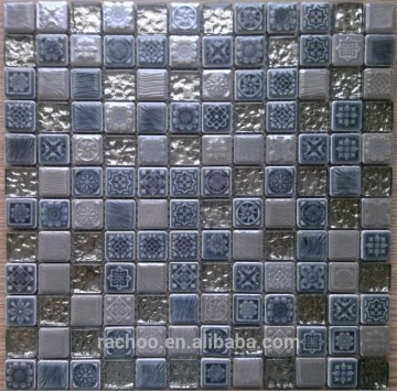 crackle ceramic mix silver glass mosaic tile