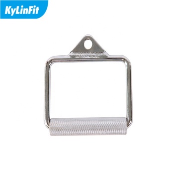 Chromed D-Shape Silver Handle Cable Attachment Lat Bar for Home Gym