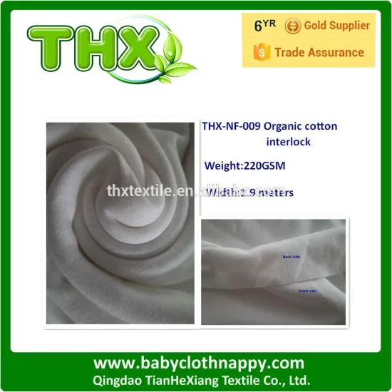 THX Eco-friendly 100% organic cotton interlock fabric