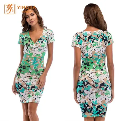 Thin Women's V-neck Pencil Skirt