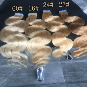 100% Tape In Hair Extensions Human Hair Body Wavy Tape Ins MACHINE Remy Skin TAPE Weft cheap Seamless human hair extensions