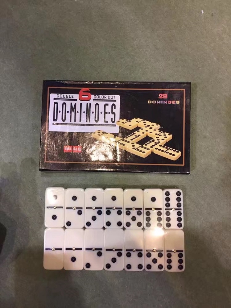 Double 6 Ivory domino pack in color box