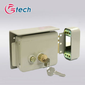 electric shock lock brass rim lock security rim lock with weather-proof plate
