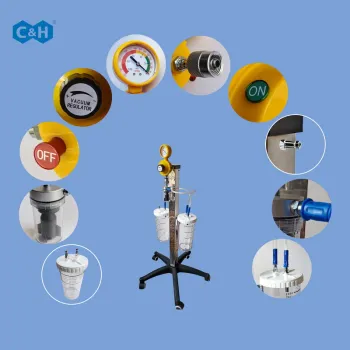 Medical Vacuum Regulator Trolley with Suction Bottles