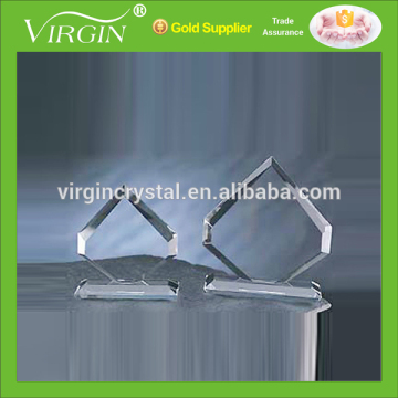 Wholesale cheap clear 3d crystal cube trophy with custom logo for business gift