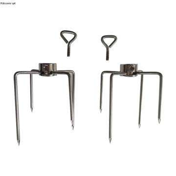 Stainless Steel BBQ Meat Fork Grill Rotisserie Spit Rod Fits 3/8" hexagon & 3/8" round and 5/16" square Spit Rods