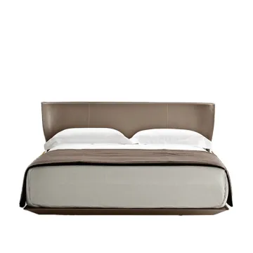 floating high-end large flat leather bed