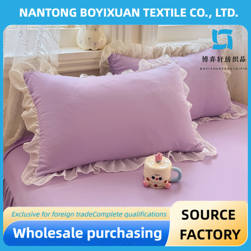 Almohada de color puro de encaje de uva púrpura