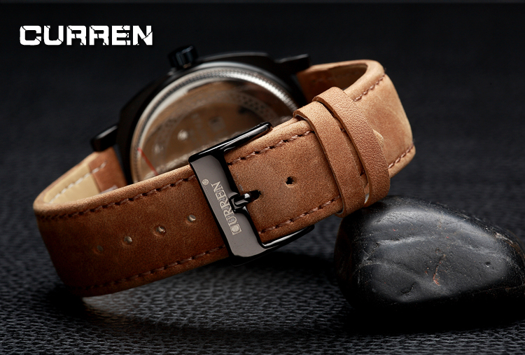 curren quartz watch bezel insert with sub-dial design