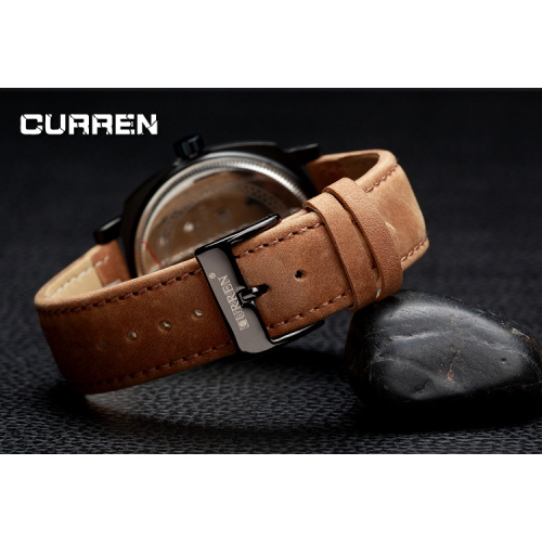 curren quartz watch bezel insert with sub-dial design
