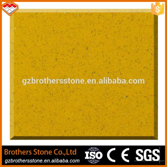 Hot sale light yellow quartz slabs, artificial quartz stone for countertop