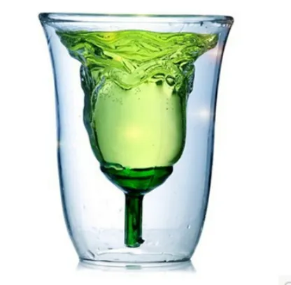 Valentine's day gift rose wine glass