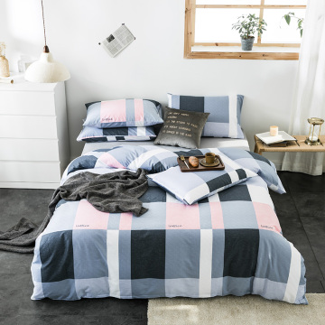 Cheap Grid printed cotton british style bed sets