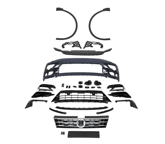 KSEEK Auto Front Bumper Assy Car Body Kit for VW Tiguan 2016-2019 Upgrade R-line