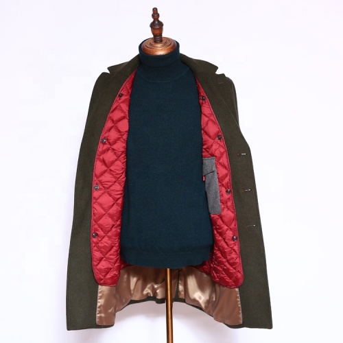 British Long Winter Overcoat with Woolen Tailored Design