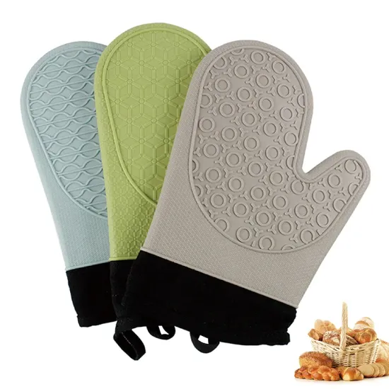 Hot Sale Kitchen Microwave Oven Mitts: Heat Resistant Protection Hand Protectors & Silicone Finger Gloves