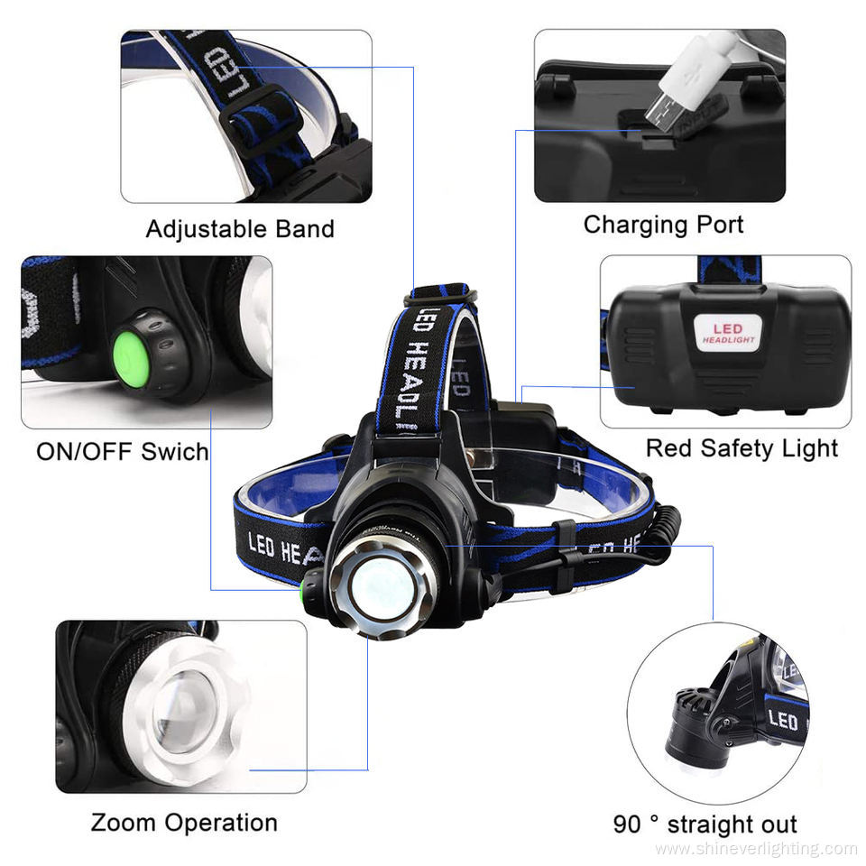 Camping Hunting Pivotable Waterproof LED Head Light