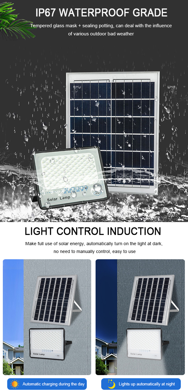 Weatherproof Solar-Powered LED Floodlight