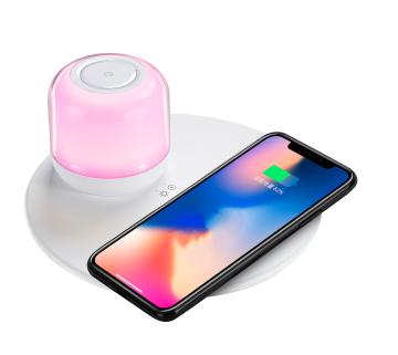 unique products Led table beside lamp with 15W wireless fast charger RGB night light for phones promotional business gifts sets