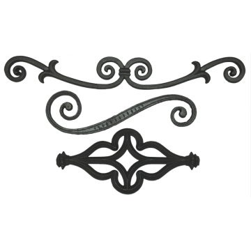 Ornamental wrought iron stair railing baluster