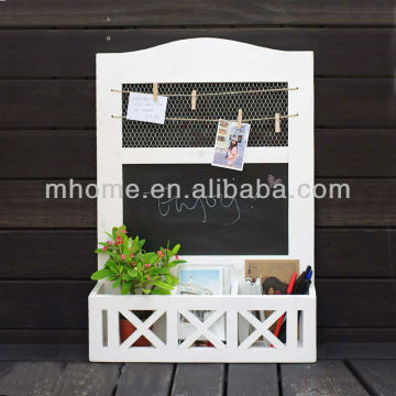 multiple shabby chic wooden wall rack with blackboard