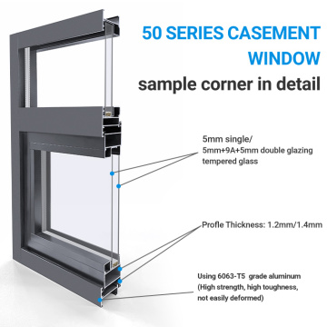 European Style Modern Design Aluminum Casement Window