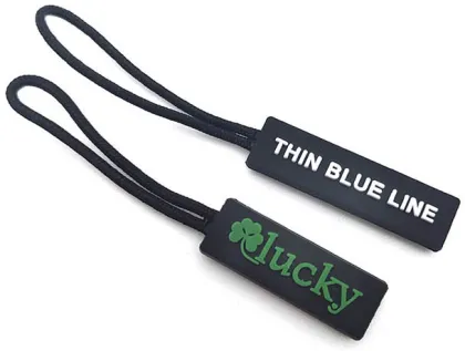 Black Zip Puller Custom Logo PVC Zipper Pull