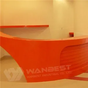 Orange Color Modern Special Design Reception Counter