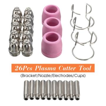 26Pcs Plasma Cutter Consumables Kit SG-55 AG-60 WSD-60P Cutting Torch Tip Nozzle Durable portable Plasma Cutter Tool Accessories