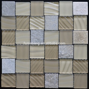 MBP3022 Beige Mixed Weave Kitchen Wall Glass and Stone Mosaic